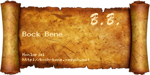 Bock Bene névjegykártya
